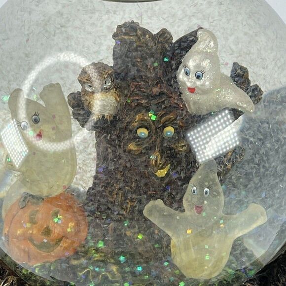 Christopher Radko Halloween Hoot N Howl Glitter Globe Snow Globe w Sound Ghosts - Picture 9 of 12